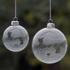 Clear ornament ball with reflective Christmas tree lights