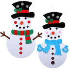 Christmas tree and snowman craft pieces for holiday fun