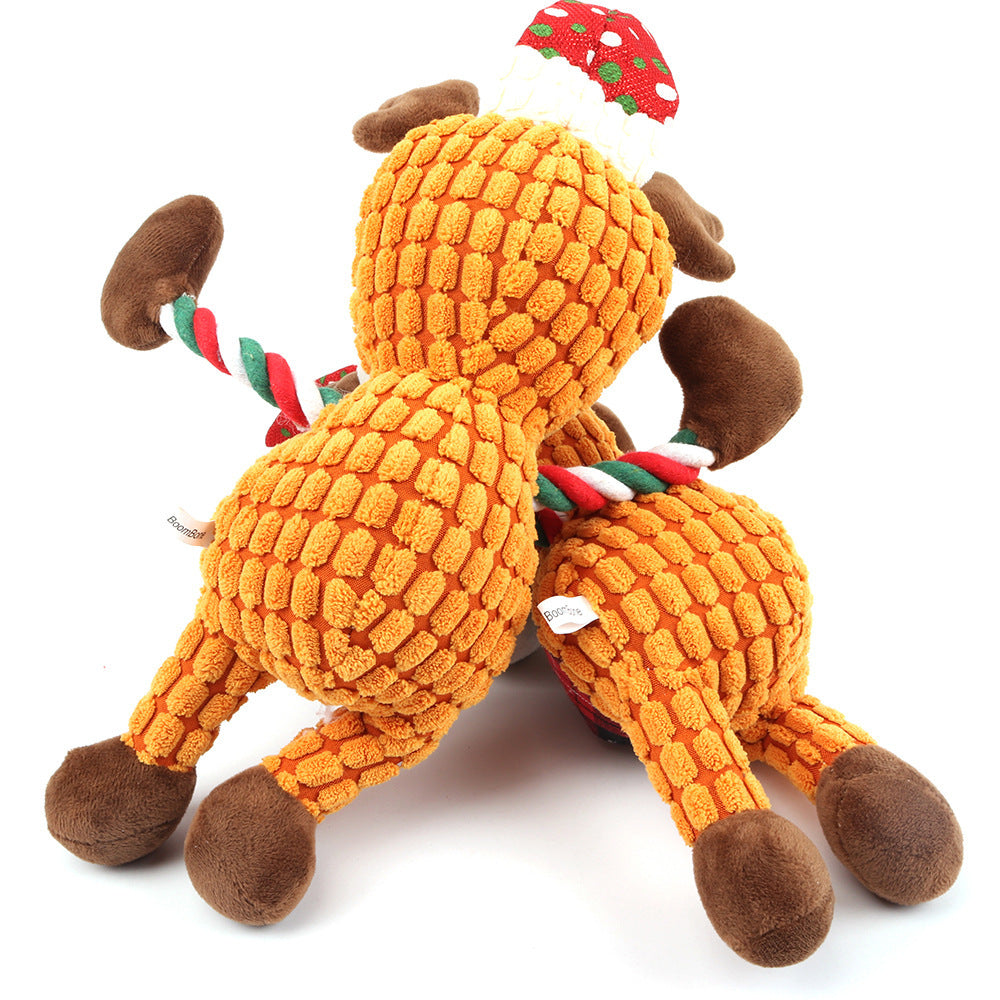 Cozy plush Christmas deer adding woodland warmth to holiday displays