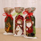 Cozy Christmas wine bottle decor with ribbon accents for festive home ambiance