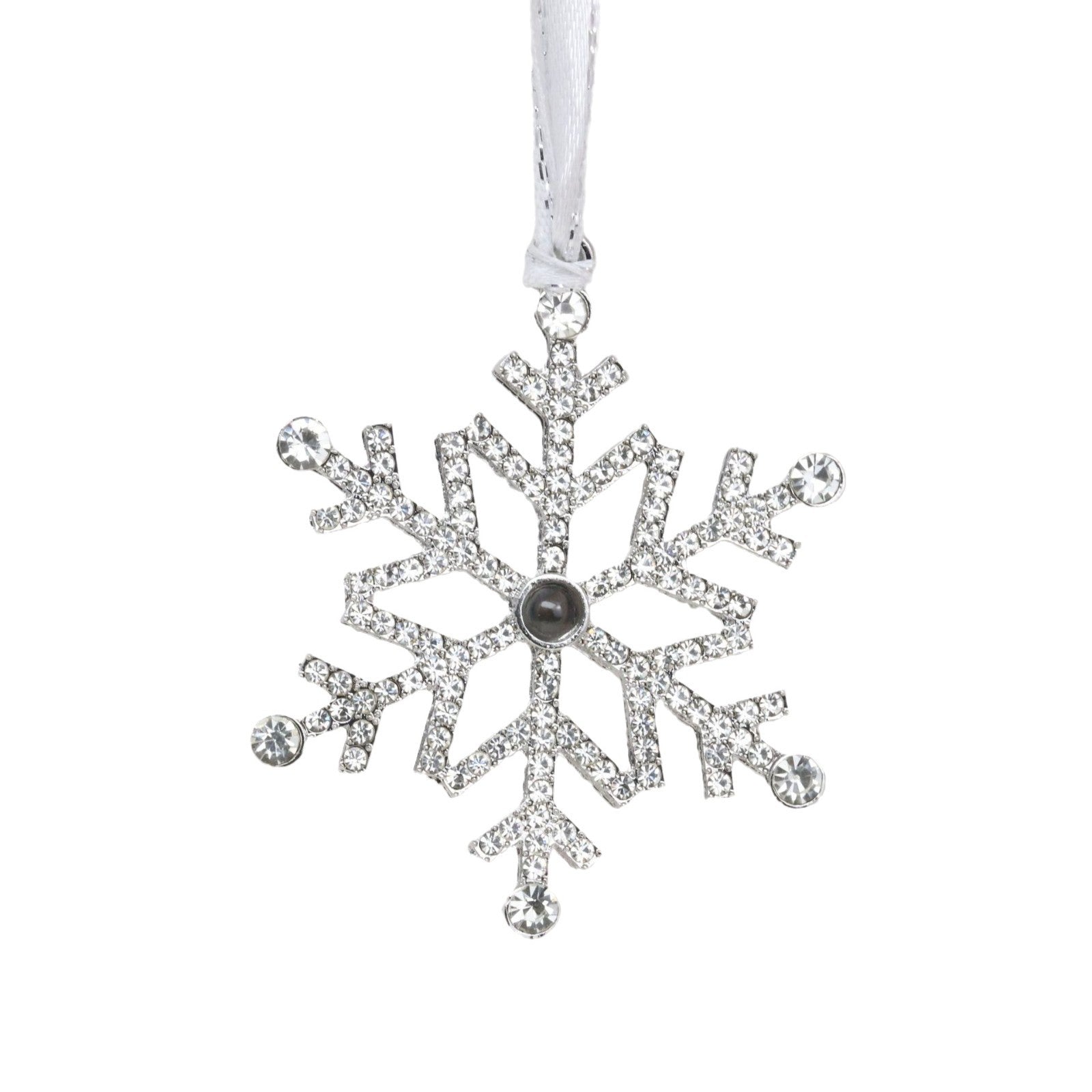 Blue snowflake projection pendant in metal alloy finish