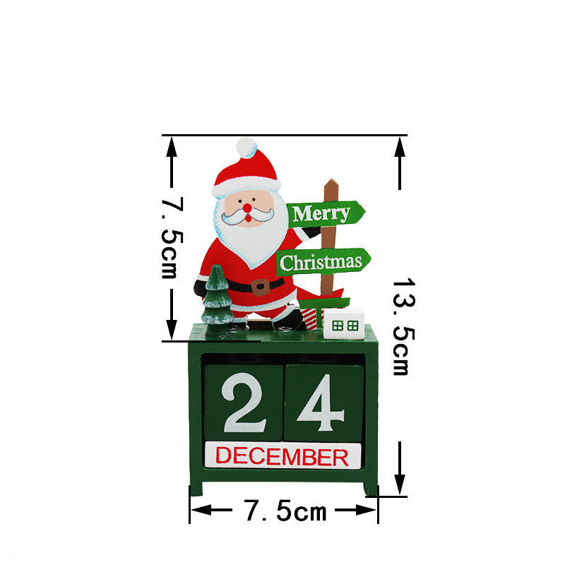 Christmas wooden calendar ornament showcasing traditional holiday design