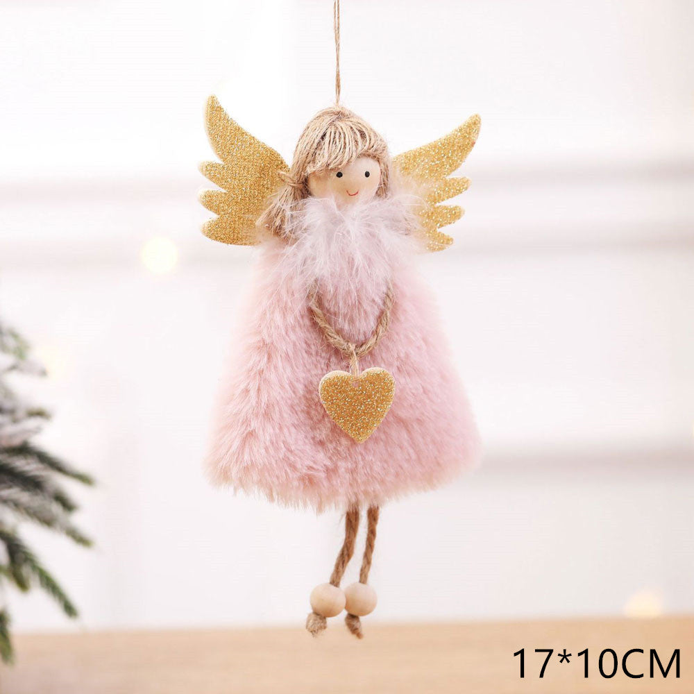 Angel pendant displayed as a necklace on holiday gift box