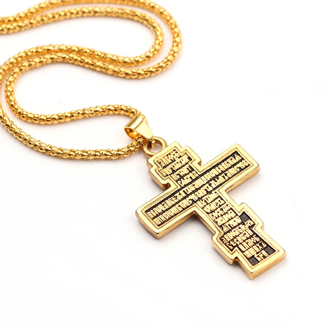 Cross Jesus Pendant Necklace displayed on a surface with clean background