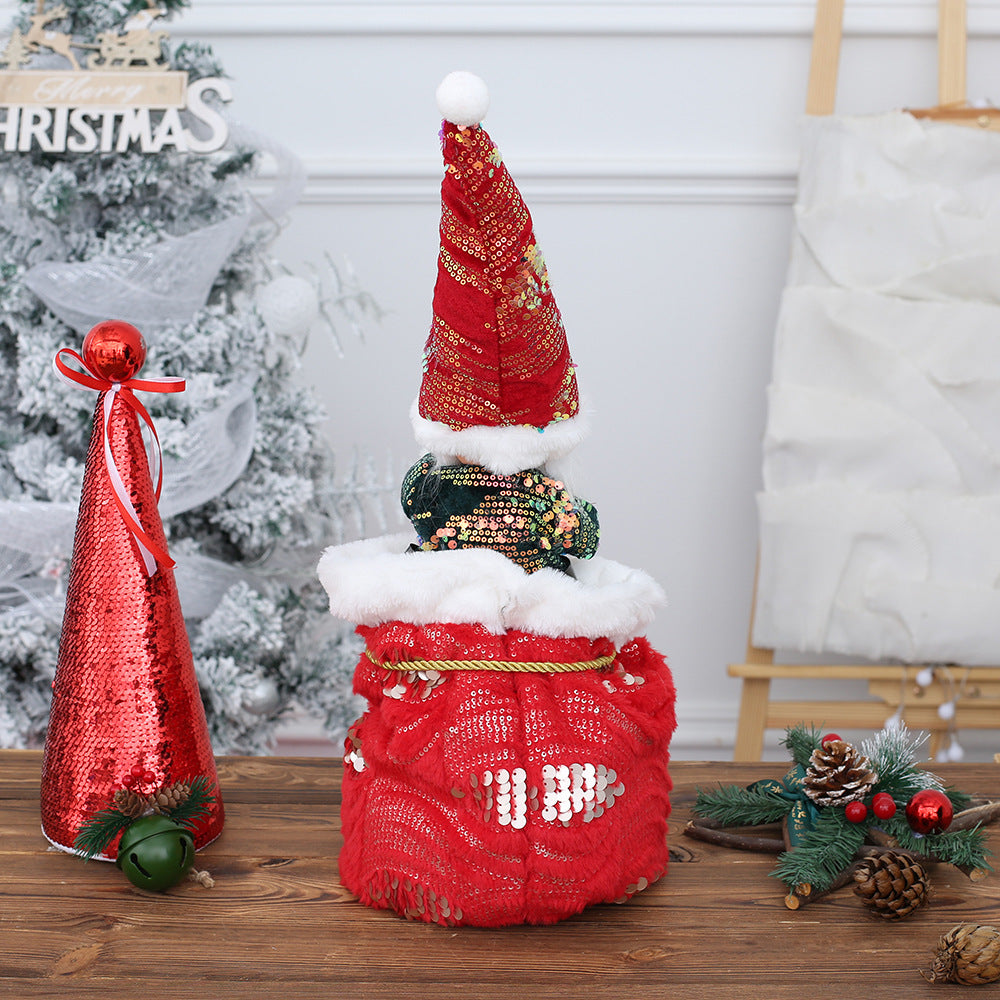 Cute Santa ornament in cartoon style perfect for Christmas tabletop display