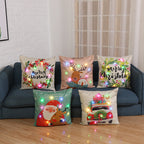 Christmas cartoon pillow cover with festive holiday design for seasonal home decor