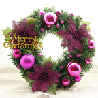 Multicolor Christmas wreath showing circular wreath form and texture