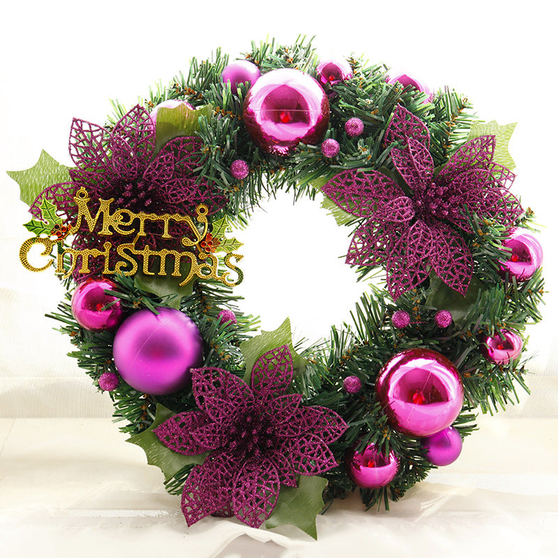 Multicolor Christmas wreath showing circular wreath form and texture