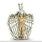 Close-up view of religious angel Jesus pendant for daily wear