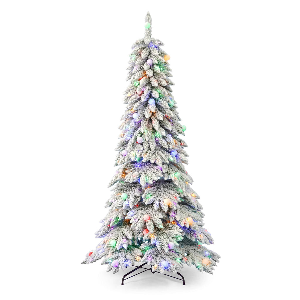 Artificial flocked tree branches showing realistic snowy flocking texture detail