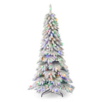 Artificial flocked tree branches showing realistic snowy flocking texture detail