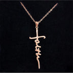 Silver-tone cross pendant close-up for religious jewelry store