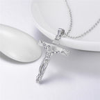 Elegant S925 silver cross pendant necklace on chain