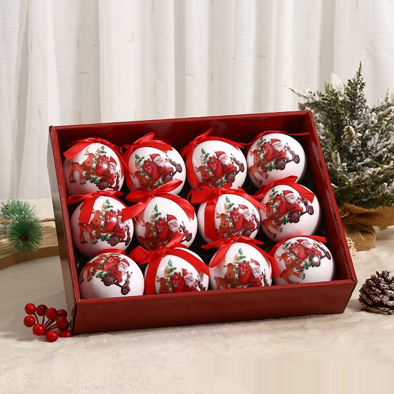 Set of 4 Christmas Ornament Balls - Festive Gift