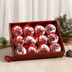 Set of 4 Christmas Ornament Balls - Festive Gift