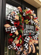Hand-finished cloth bow garland with elegant holiday design