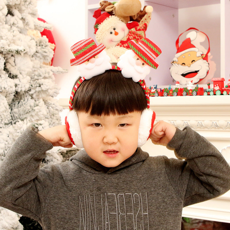 Bear character headband earmuffs for Christmas celebrations