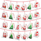 Close-up of soft felt material texture on Christmas hanging gift bag