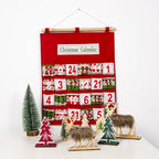 Advent calendar bag displayed on wall hook showing practical hanging design