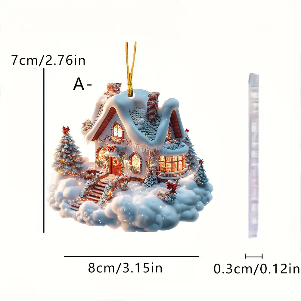 Five-piece snow house acrylic decoration set showcase