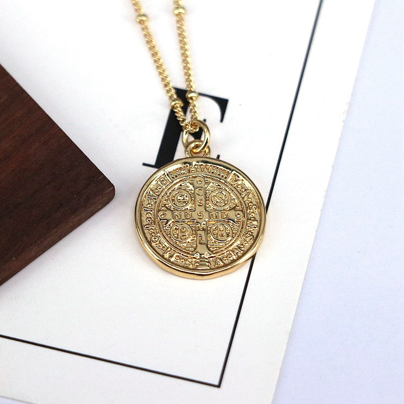 Retro Round Jesus Bead Necklace - Christian Jewelry Secondary image