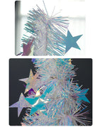 Green Christmas tree garland arranged for holiday doorway decoration