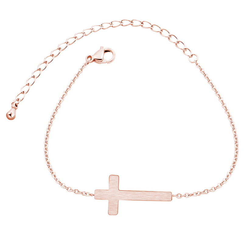 Elegant silver and gold cross bracelet for women