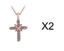 Studded Jesus cross necklace on elegant clavicle chain for women