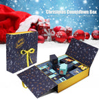 Paperboard Christmas countdown calendar with ribbon detail