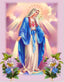 Square diamond painting kit featuring Jesus Christ with mother and baby in sparkling resin rhinestones on canvas