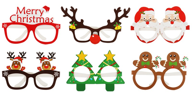 Paper 3D glasses featuring Christmas designs for seasonal celebrations