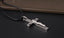 Jesus crucifix pendant in titanium steel with Christ figure