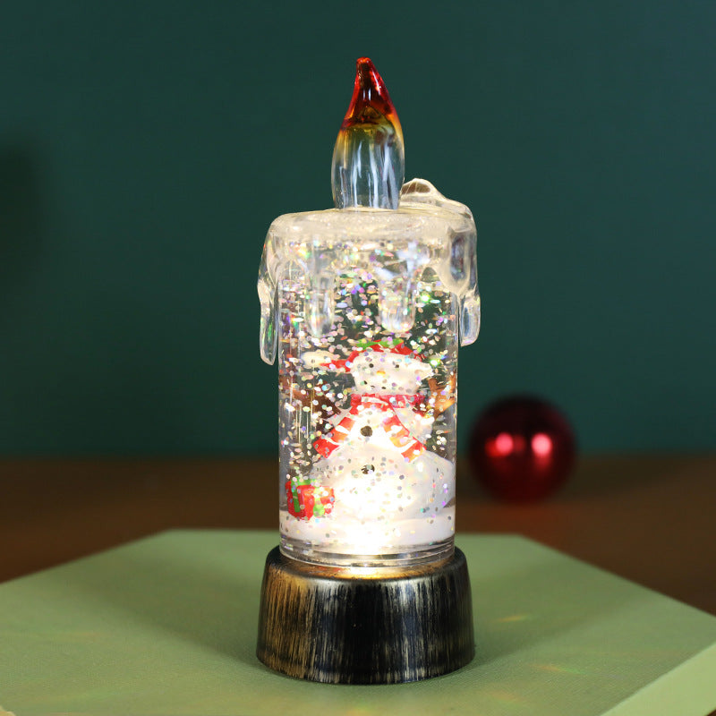 Copper wire Christmas tree desktop ornament with candle light glow