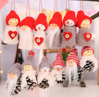 Set of three festive cloth pendants for Christmas home decoration