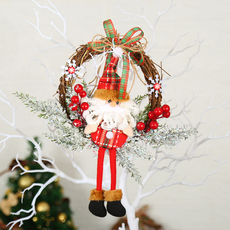 Plush Christmas wreath decoration for holiday home atmosphere