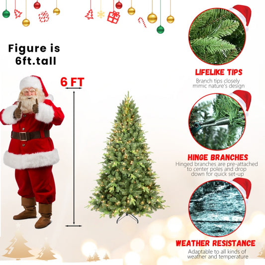 Green PE/PVC Christmas tree with lights in living room setting for Christian home decor