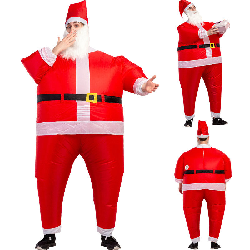 Close up of Santa costume accessories including scarf and fan