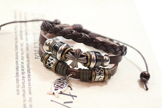 Christian faith bracelet laid flat for size reference