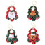 Set of four Christmas figurines featuring old man, snowman, deer, and bear in festive holiday poses