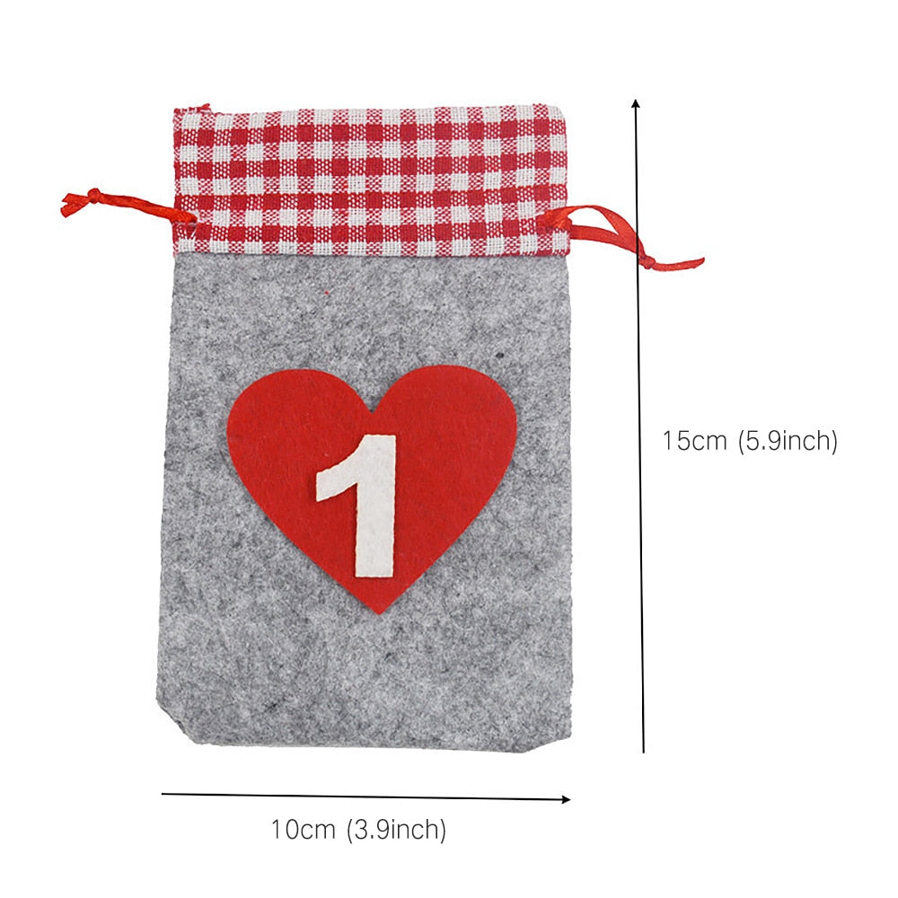 Christmas drawstring gift bag with cloth fabric texture showing drawstring closure for holiday gifting Main image