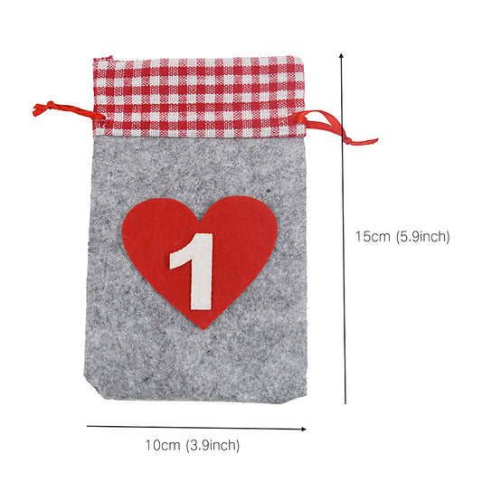 Christmas drawstring gift bag with cloth fabric texture showing drawstring closure for holiday gifting