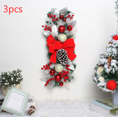 Gold glowing upside down Christmas tree door curtain for holiday home decor