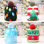 Festive LED Knit Christmas Hat with Lights - Christian Home Decor