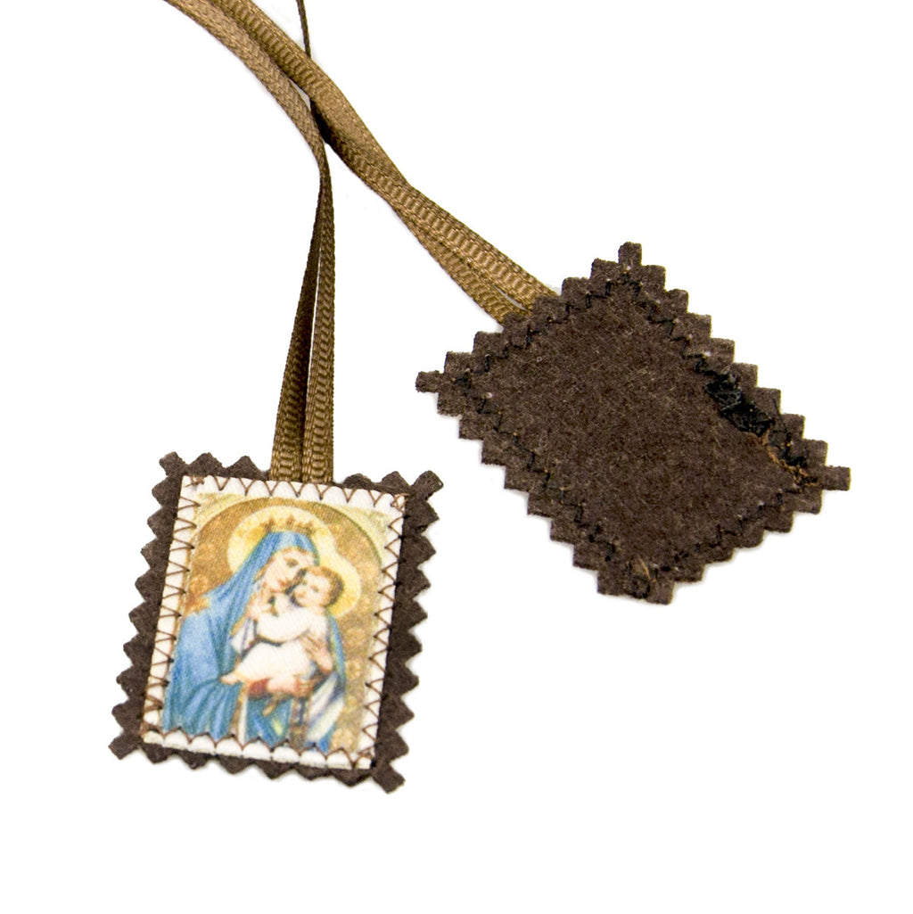 Vintage-style cloth guardian pendant for faith and devotion