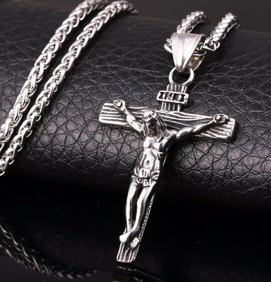 Unisex faith necklace stainless steel pendant on adjustable chain