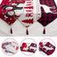 Embroidered cotton linen Christmas table runner with holiday motifs for festive home decor