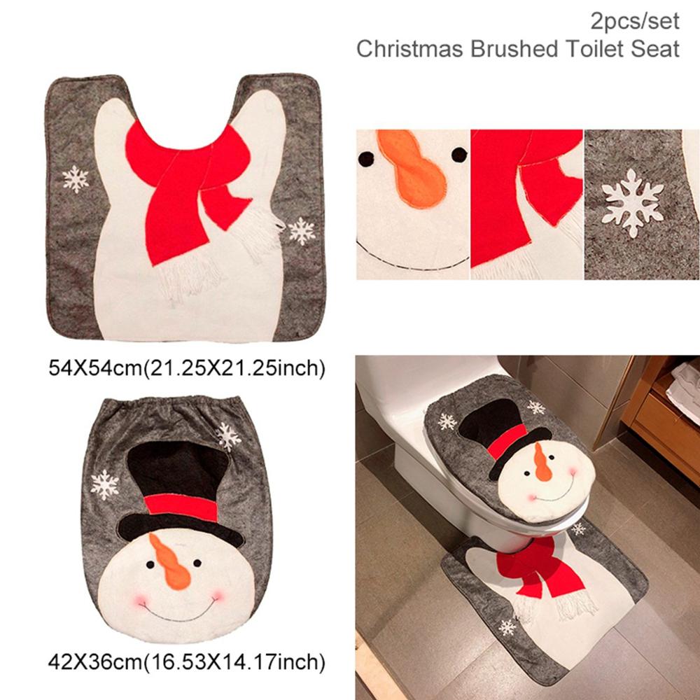 Holiday bathroom curtain with quality embroidery in Christmas theme for seasonal decor