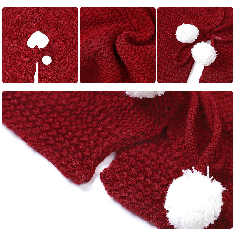 Wine Red Christmas Tree Skirt Secondary image