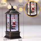 LED flame Christmas oil lamp with warm flickering light in a cozy setting