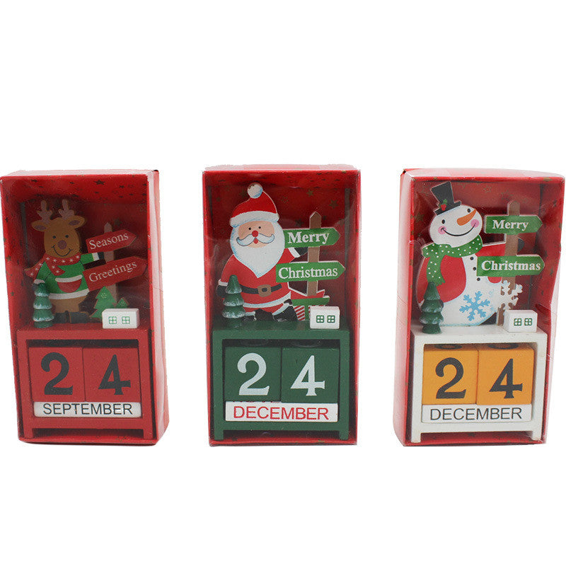 Christmas wooden calendar ornament shaped as a snowman for seasonal decor